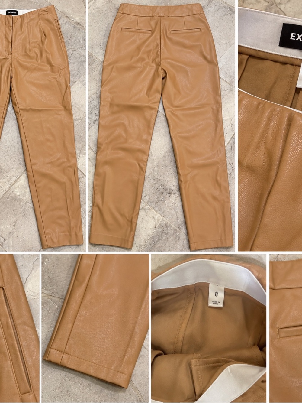 Express Camel Faux Leather women pants